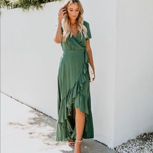 Vici collection ruffle wrap dress